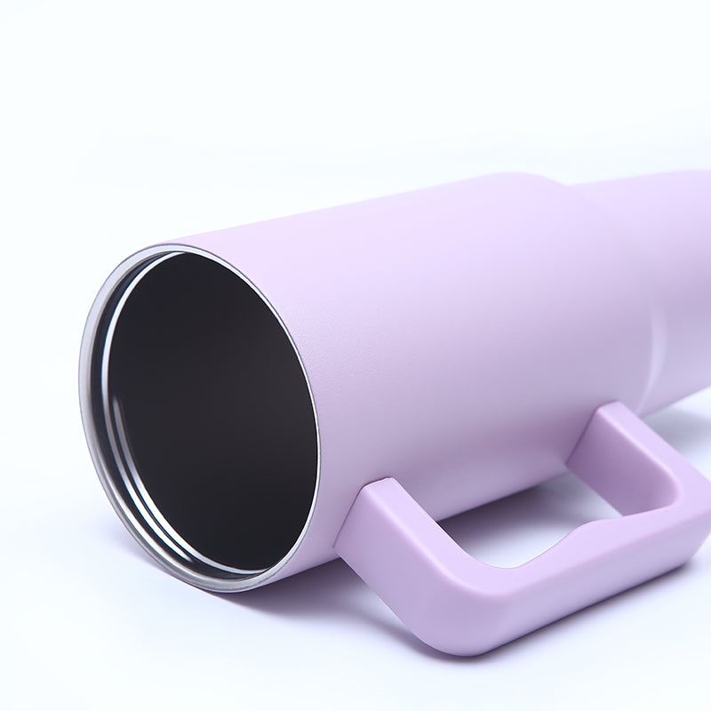 40 oz. Stainless Steel Modern Tumbler with Handle & Straw - Lavender-2