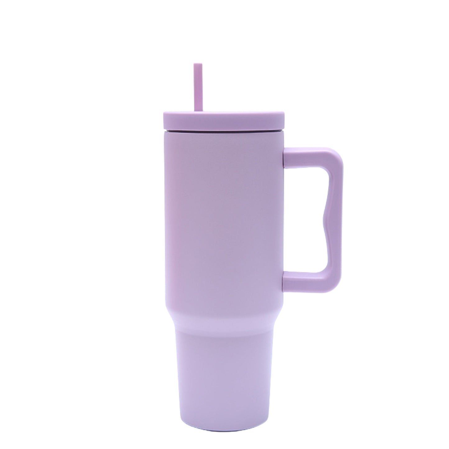 40 oz. Stainless Steel Modern Tumbler with Handle & Straw - Lavender-0