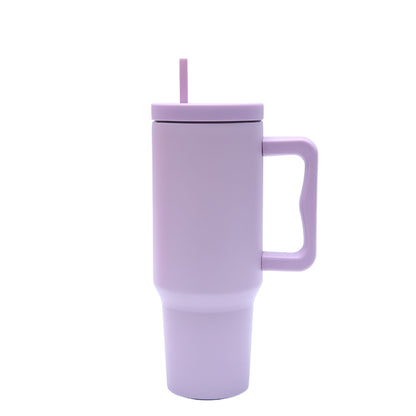 40 oz. Stainless Steel Modern Tumbler with Handle & Straw - Lavender-0
