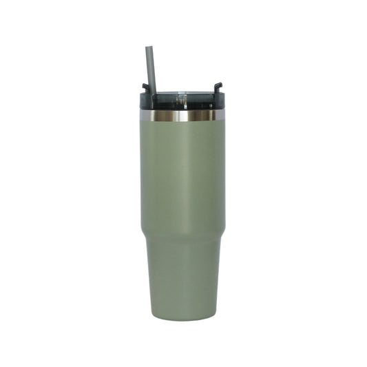 30 Oz Stainless Steel Tumbler with Straw - Sage Green-0