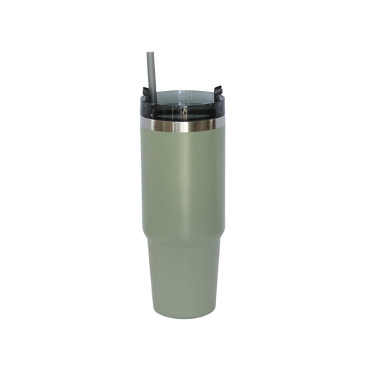 30 Oz Stainless Steel Tumbler with Straw - Sage Green-1