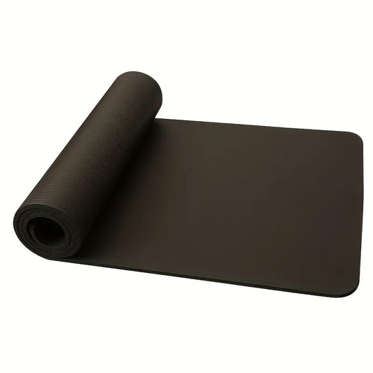 Premium 0.8cm Thick Black Yoga Mat with Carry Strap-0