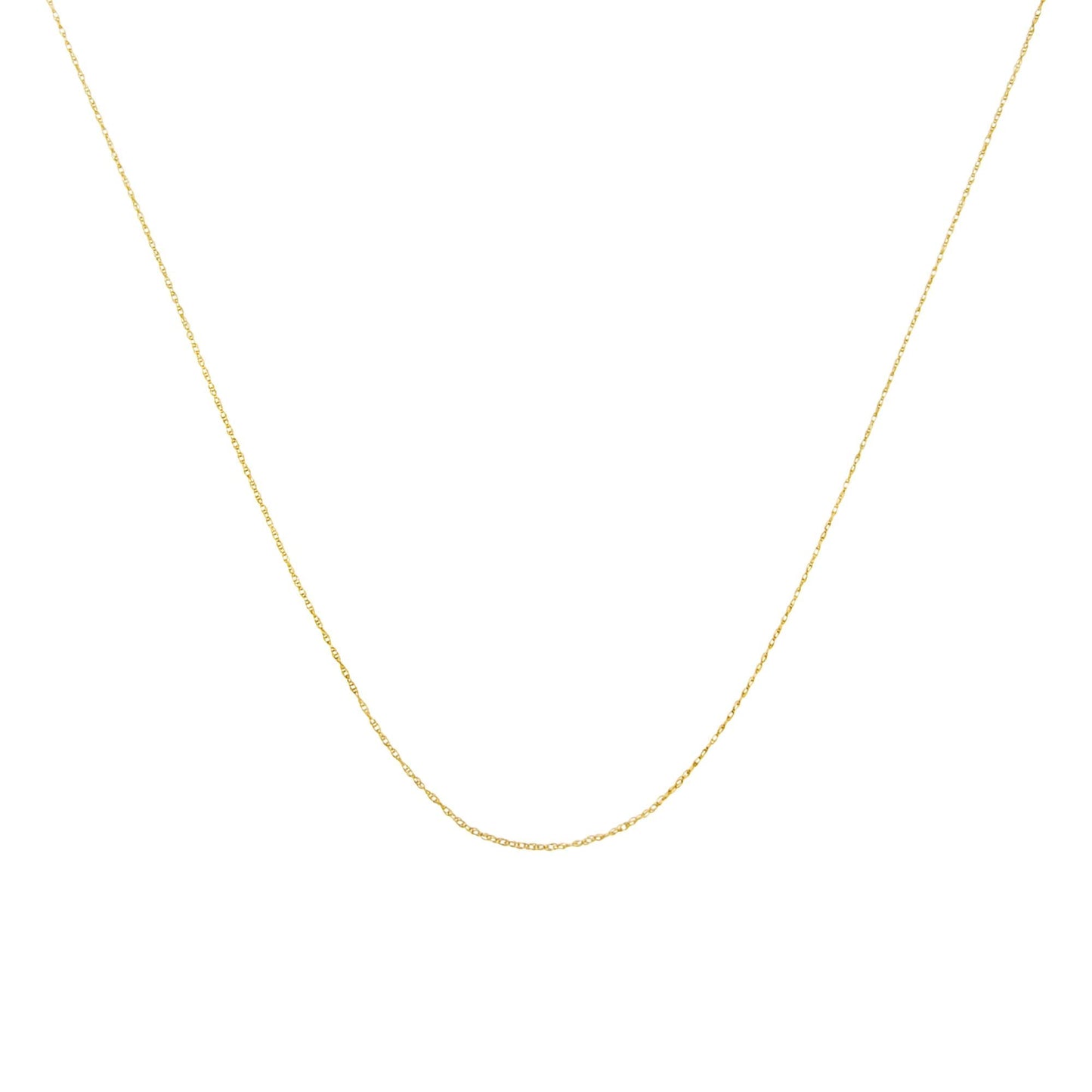 10K Gold 0.5 mm Slender & Dainty Fine Rope Chain Necklace-0