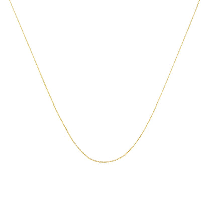 10K Gold 0.5 mm Slender & Dainty Fine Rope Chain Necklace-0