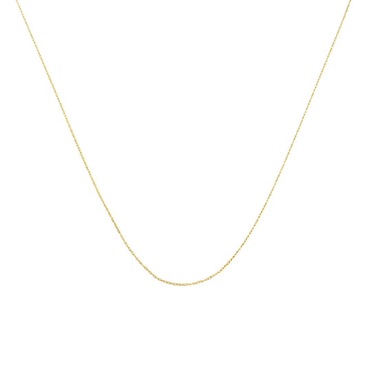 10K Gold 0.5 mm Slender & Dainty Fine Rope Chain Necklace-0