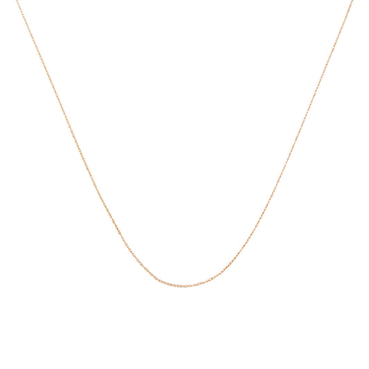 10K Gold 0.5 mm Slender & Dainty Fine Rope Chain Necklace-1