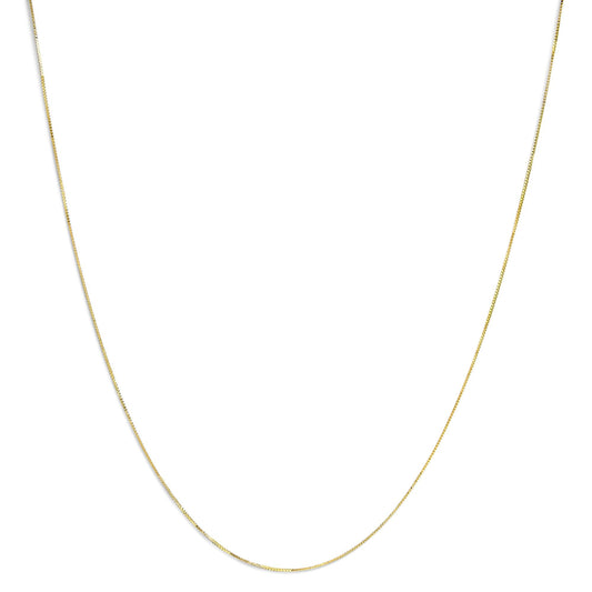 Unisex Solid 14K Gold 0.75mm Classic Box Chain Necklace-1