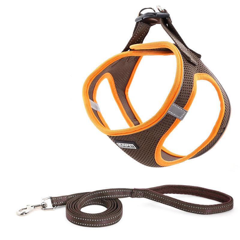 Reflective Mesh Dog Leash And Harness Set - Lightweight And Comfortable Traction Suit For Dogs-6