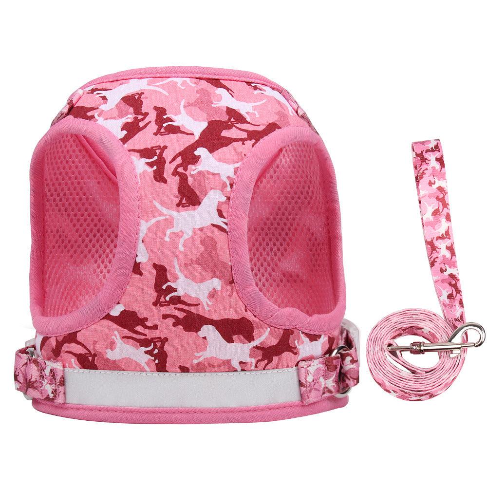 Reflective Adventure Pet Harness With Printed Leash-5