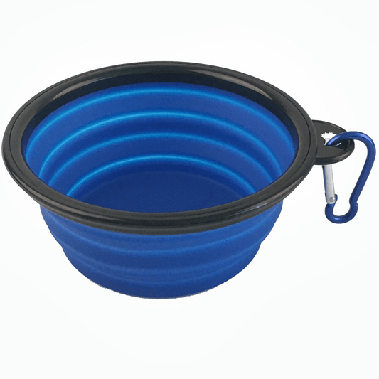 Mr. Peanut's Blue Collapsible Silicone Pet Bowl for Food and Water-1