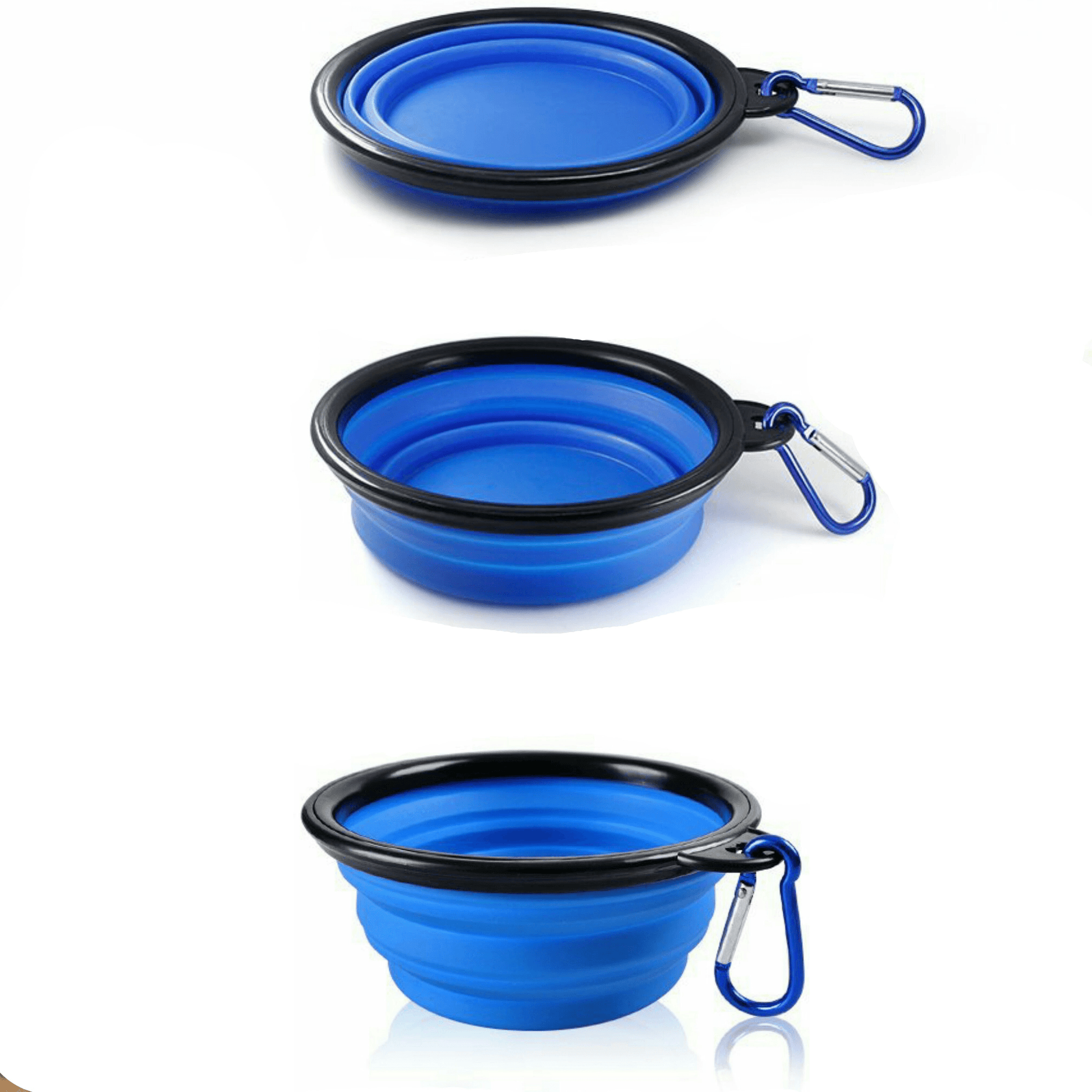 Mr. Peanut's Blue Collapsible Silicone Pet Bowl for Food and Water-3