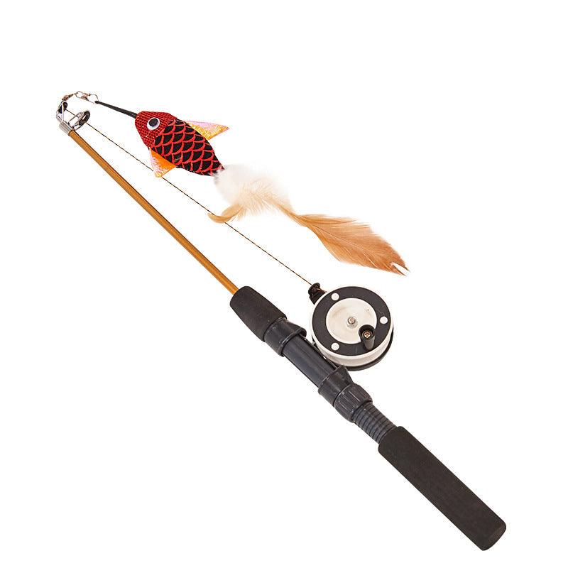 Funny Feather Fish Teaser: Interactive Retractable Cat Toy-4