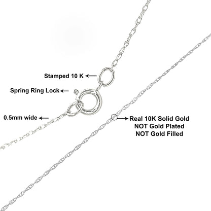 10K Gold 0.5 mm Slender & Dainty Fine Rope Chain Necklace-4