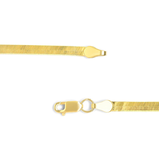 Unisex Solid 14K Gold 2.8mm Imperial Herringbone Chain Necklace-1