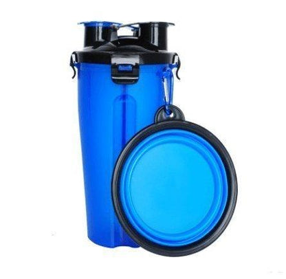 2 In 1Pet Water Bottle Dispenser Travel Portable Dog Cat Drinking Silicone Bowl-4