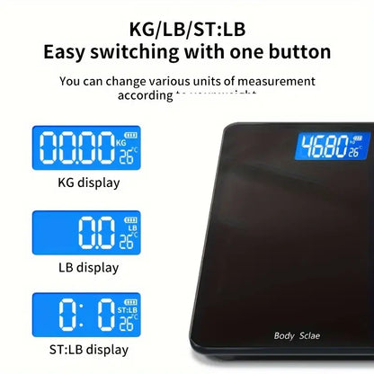 Ultra Slim Digital Bathroom Scale - Most Accurate Body Weight Scales Large Backlit Display | Black-3