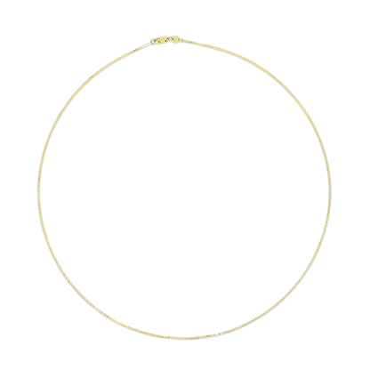 Unisex Solid 14K Gold 0.75mm Classic Box Chain Necklace-4