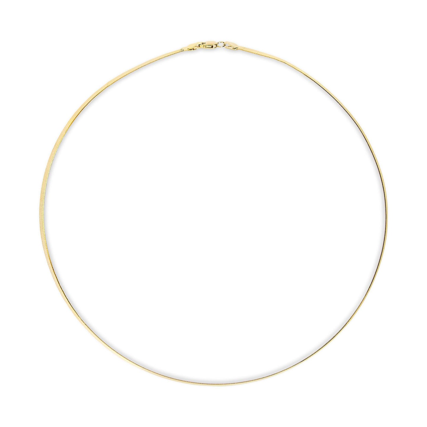 Unisex Solid 14K Gold 2.8mm Imperial Herringbone Chain Necklace-2