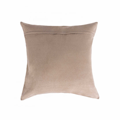 Set of Two 18" Brown And White Cowhide Throw Pillows-3
