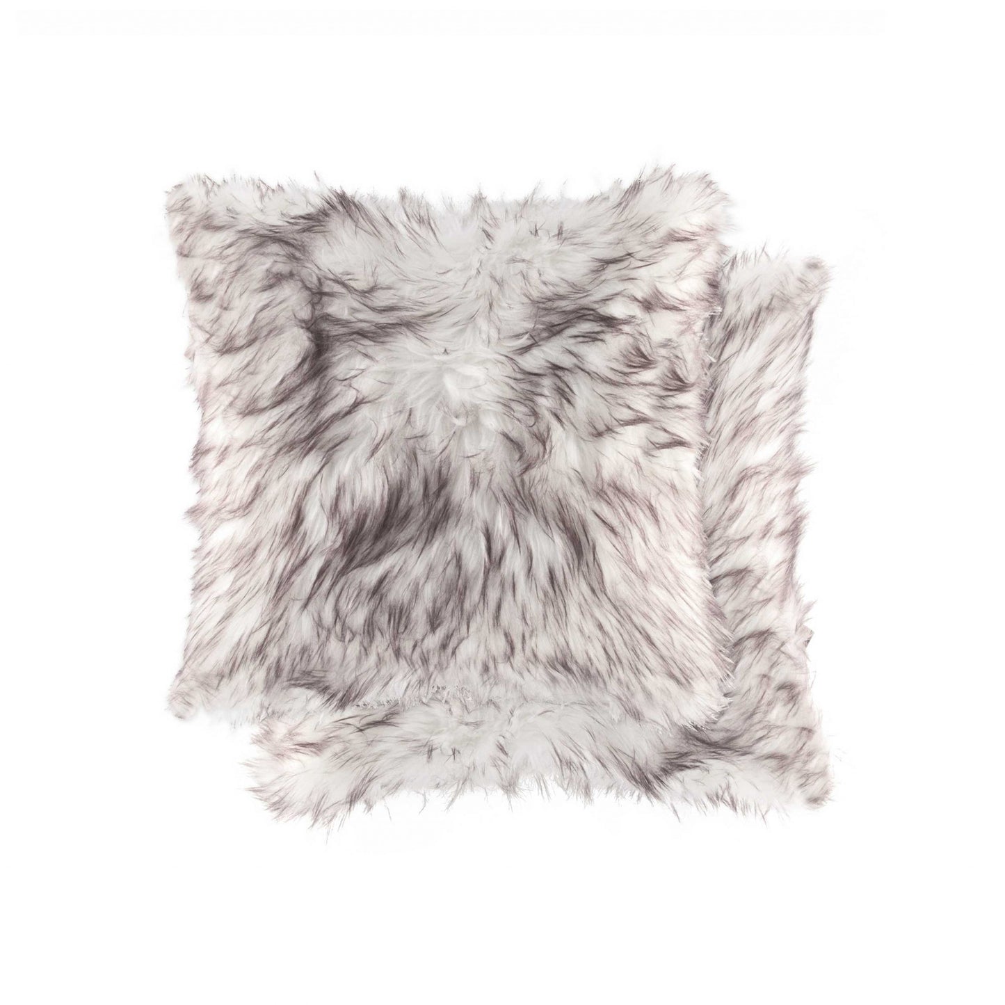 Set of Two 18" Brown And Off White Throw Pillows-0