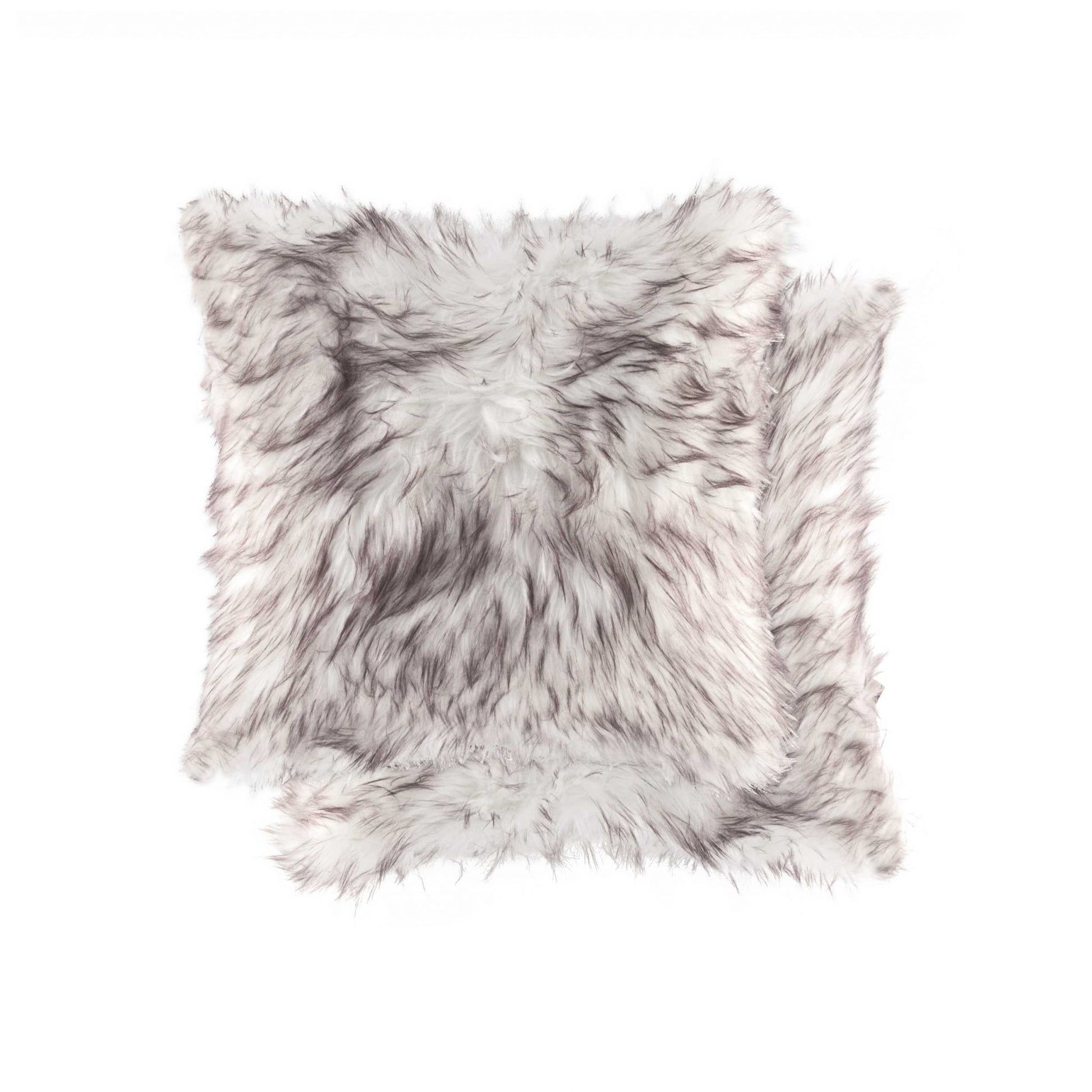 Set of Two 18" Brown And Off White Throw Pillows-0
