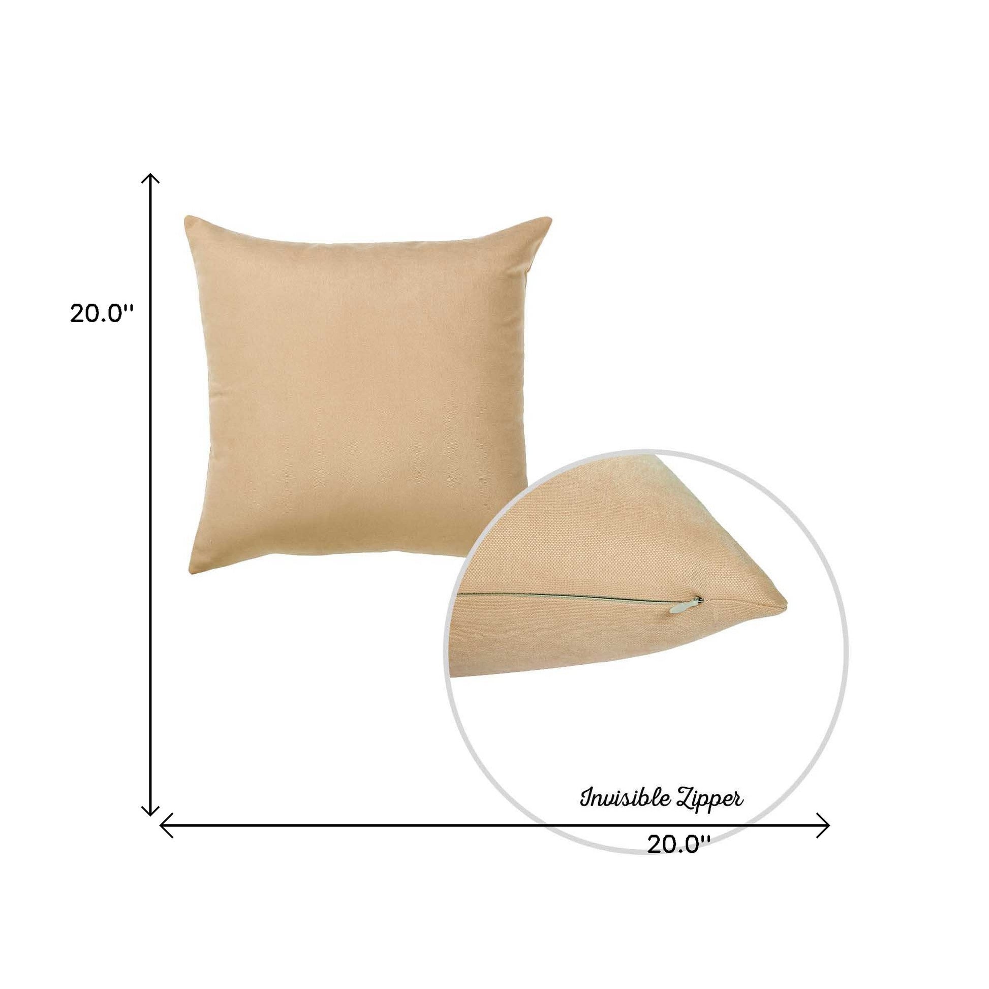 Set Of 2 Light Beige Brushed Twill Decorative Throw Pillow Covers-5