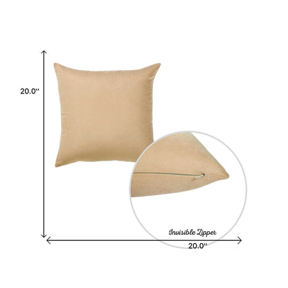 Set Of 2 Light Beige Brushed Twill Decorative Throw Pillow Covers-5