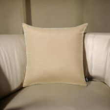 Set Of 2 Light Beige Brushed Twill Decorative Throw Pillow Covers-0