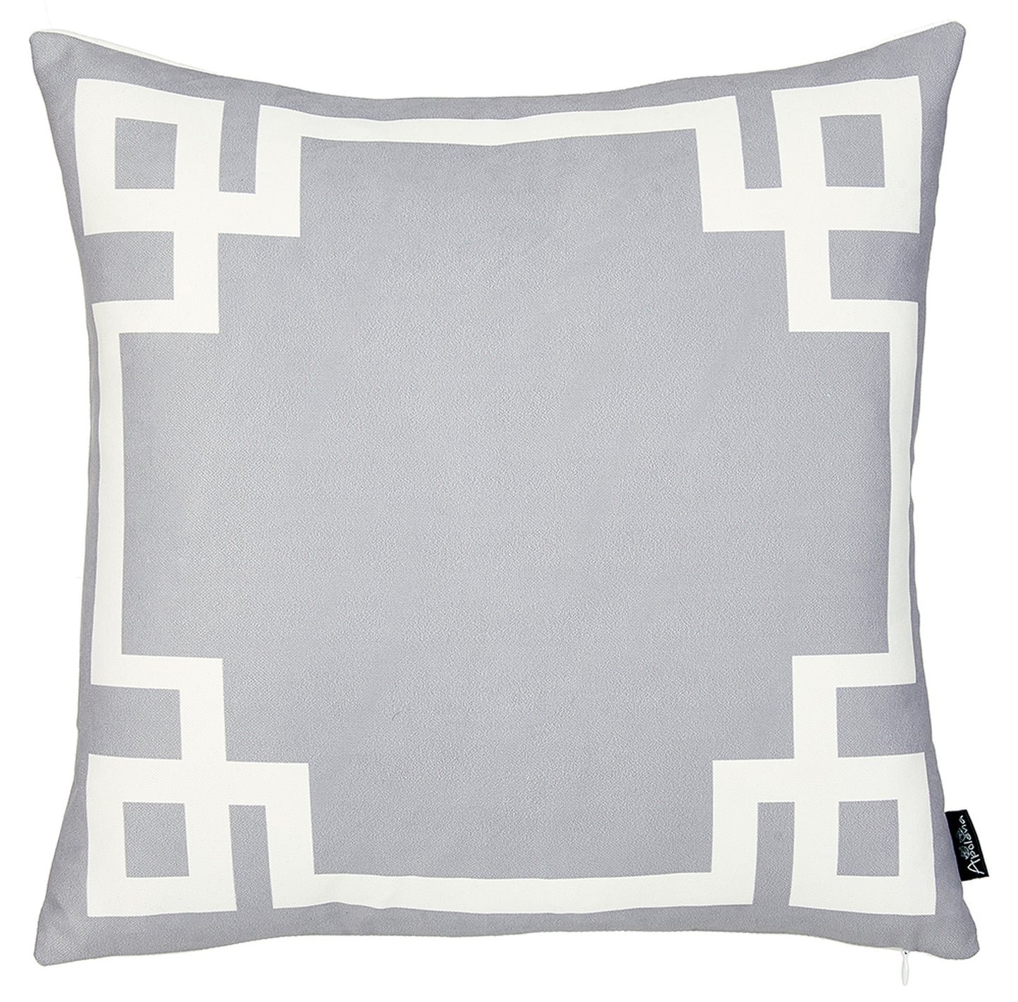 18" Light Grey And White Geometric Decorative Throw Pillow Cover-0
