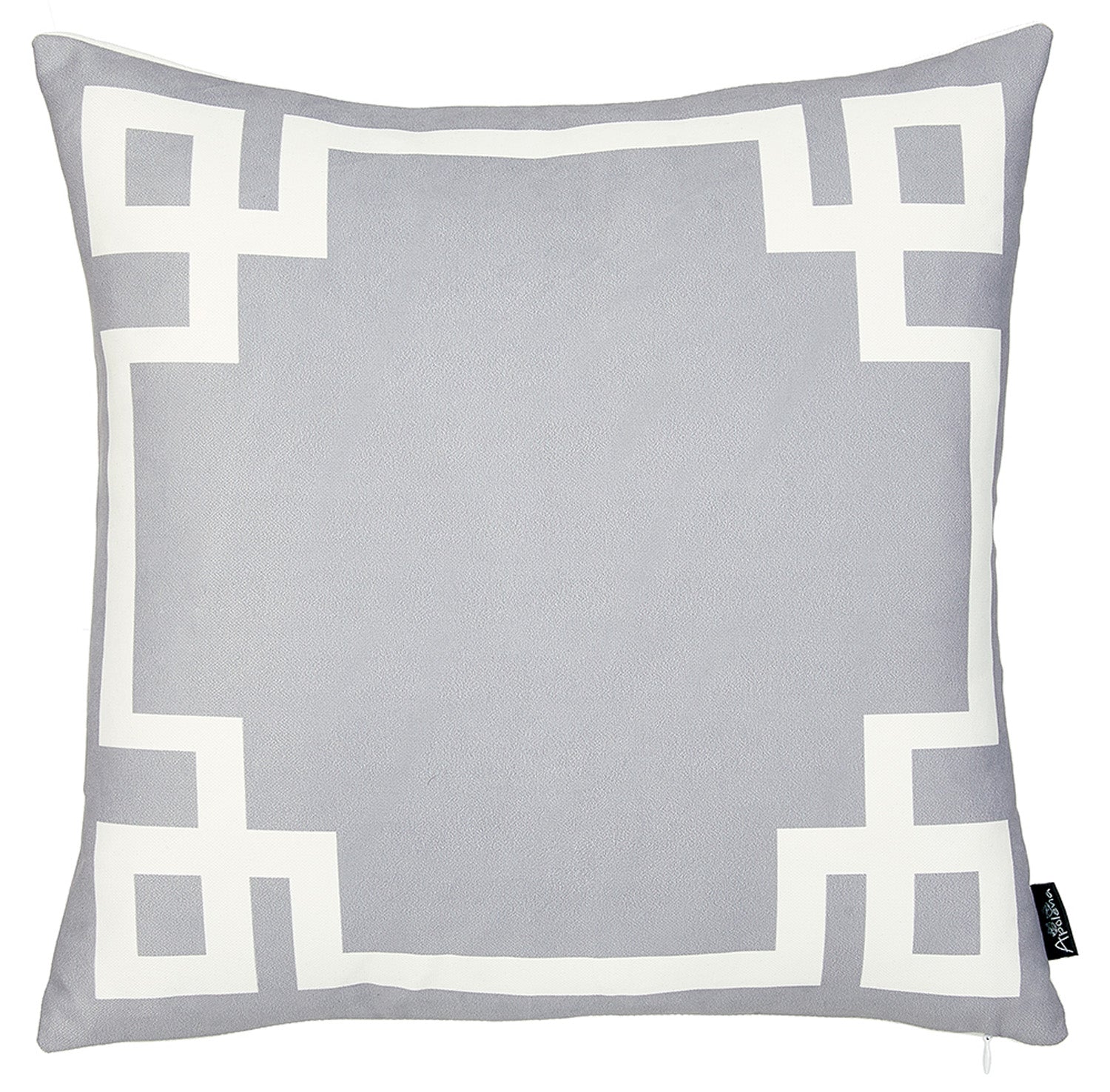 18" Light Grey And White Geometric Decorative Throw Pillow Cover-0