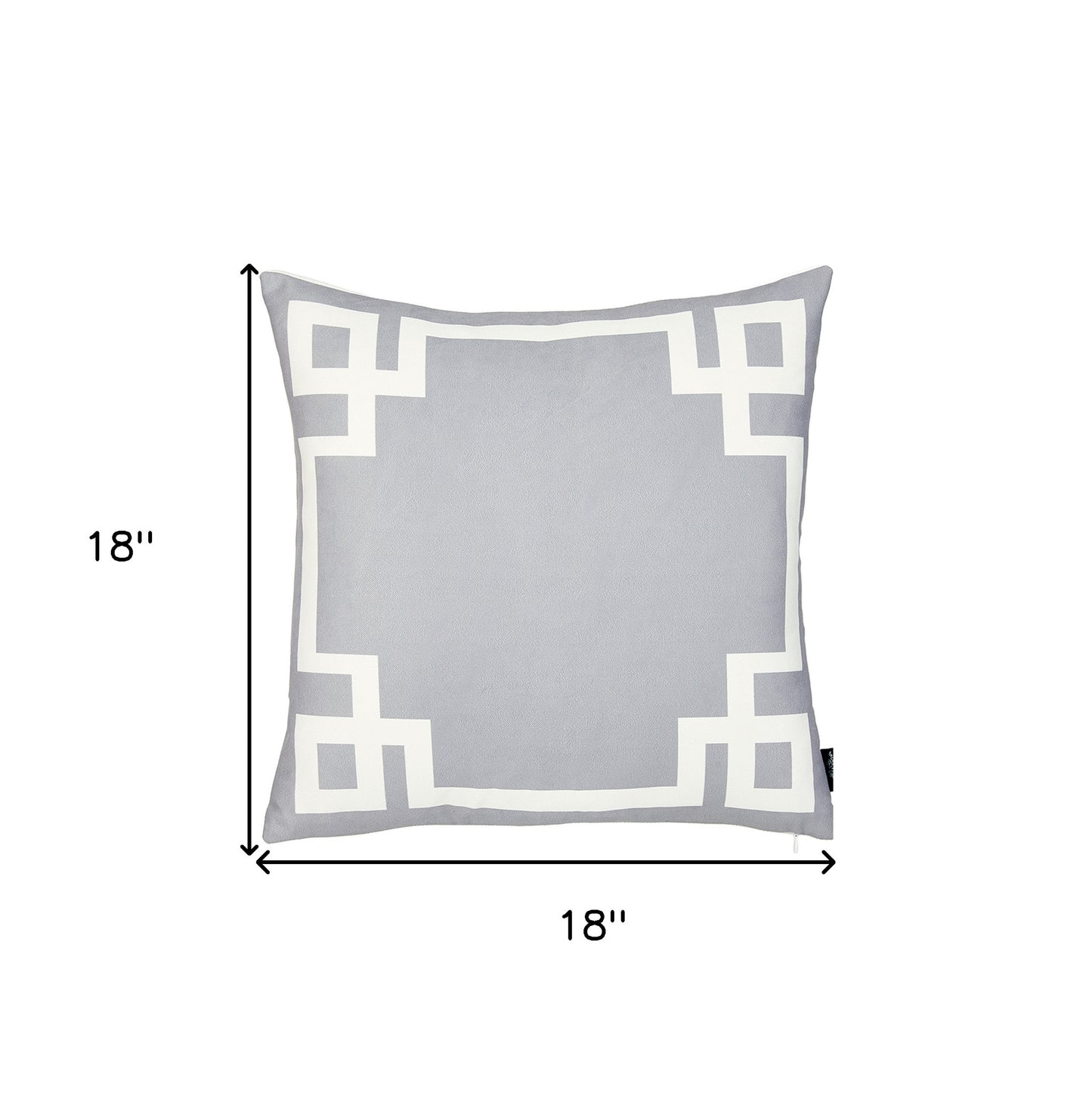 18" Light Grey And White Geometric Decorative Throw Pillow Cover-4