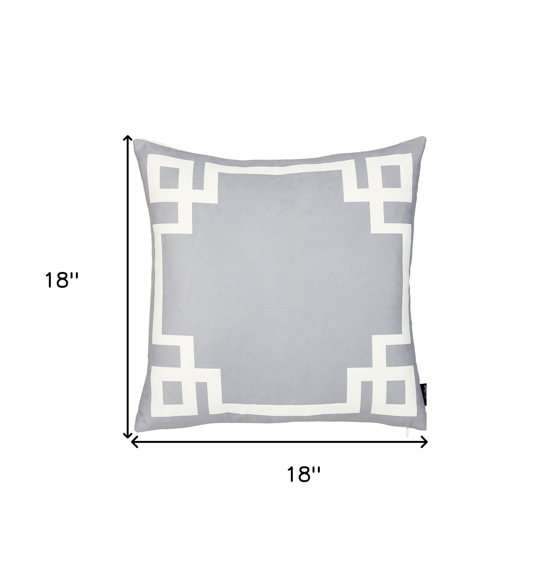 18" Light Grey And White Geometric Decorative Throw Pillow Cover-4