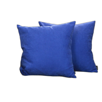 Set Of 2 Denim Blue Brushed Twill Decorative Throw Pillow Covers-0