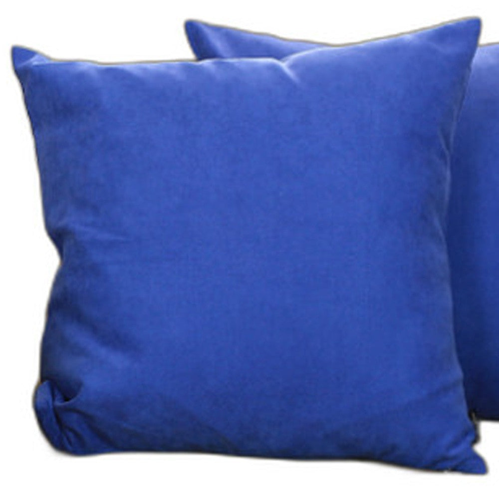 Set Of 2 Denim Blue Brushed Twill Decorative Throw Pillow Covers-3