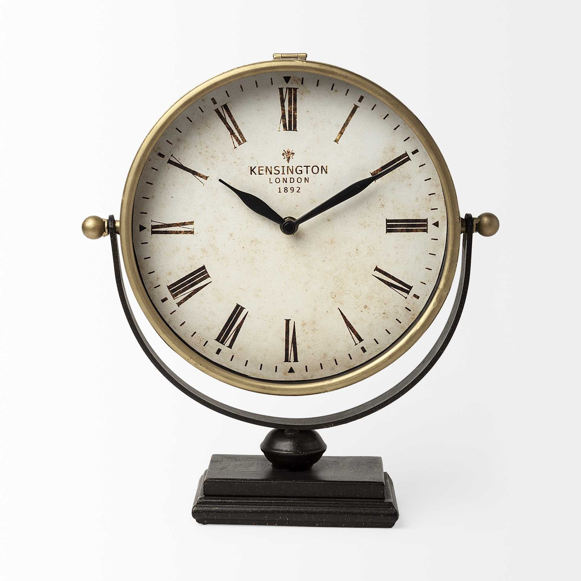 12" Round Gold Metal Wall Clock-0