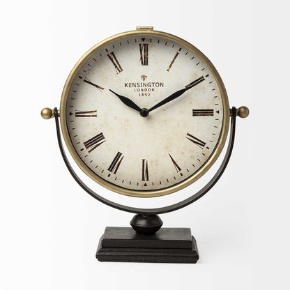 12" Round Gold Metal Wall Clock-0