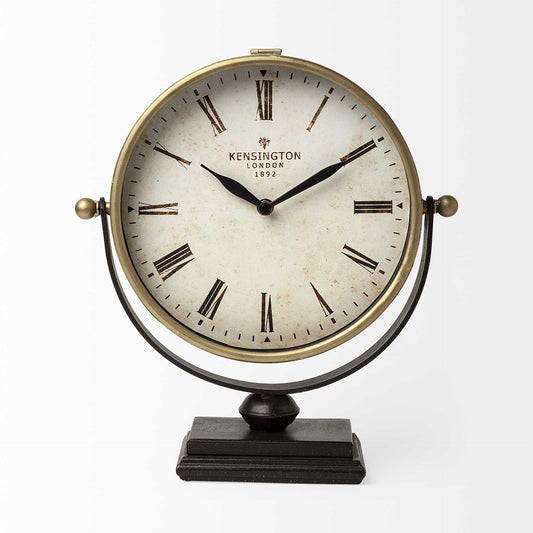 12" Round Gold Metal Wall Clock-0