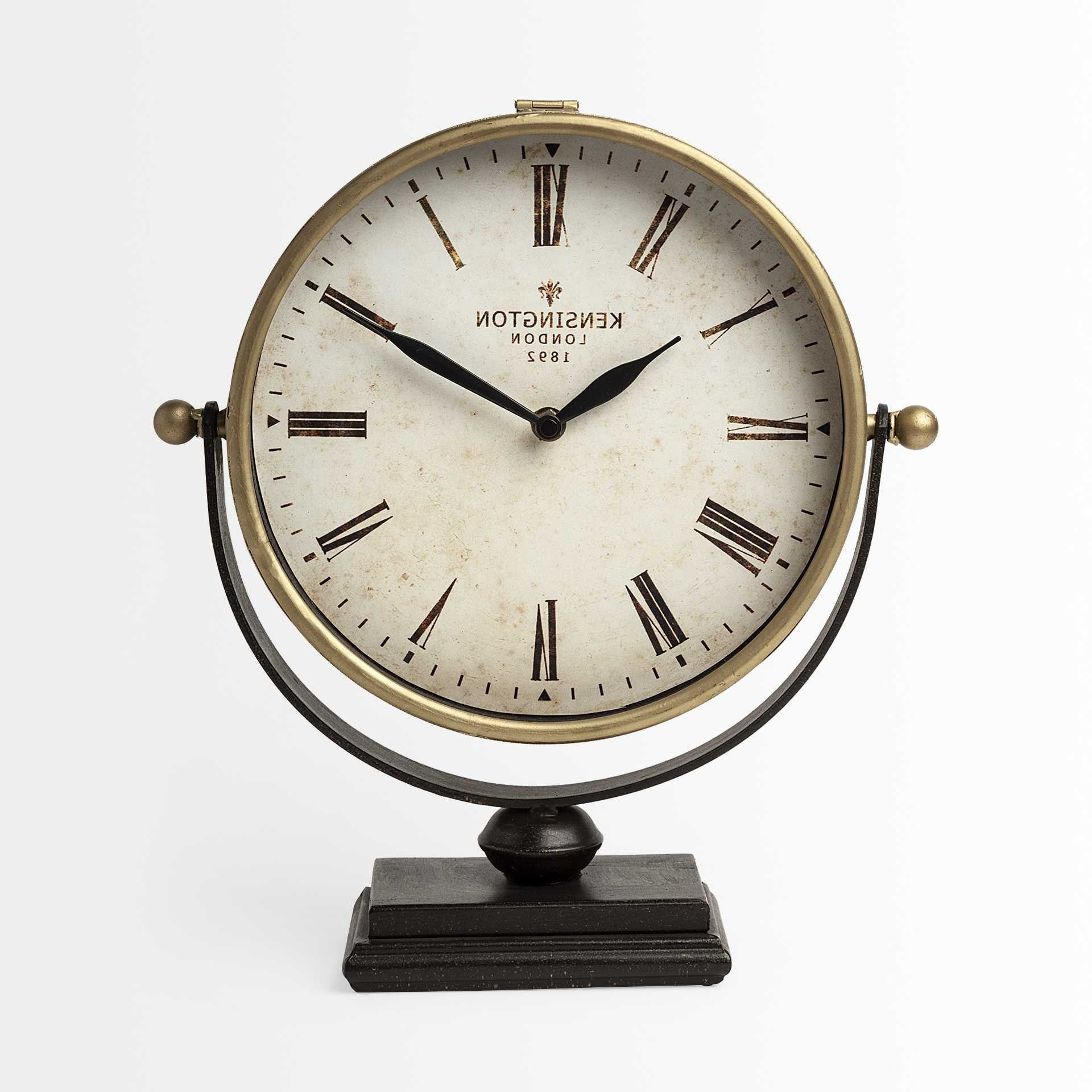 12" Round Gold Metal Wall Clock-3
