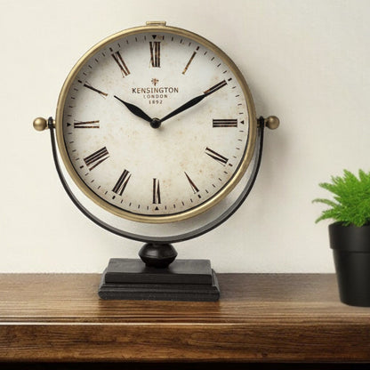 12" Round Gold Metal Wall Clock-1