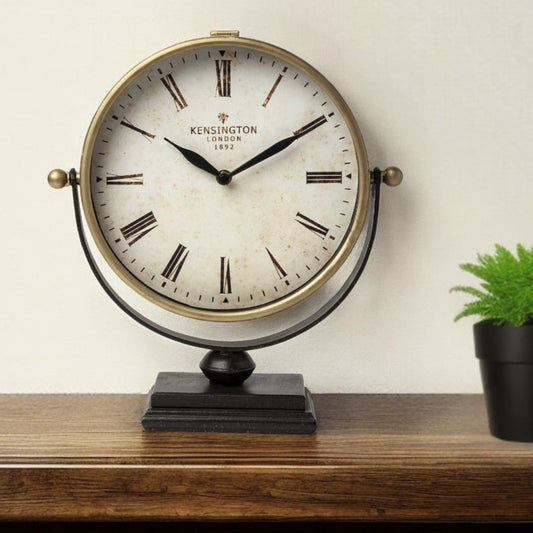 12" Round Gold Metal Wall Clock-1