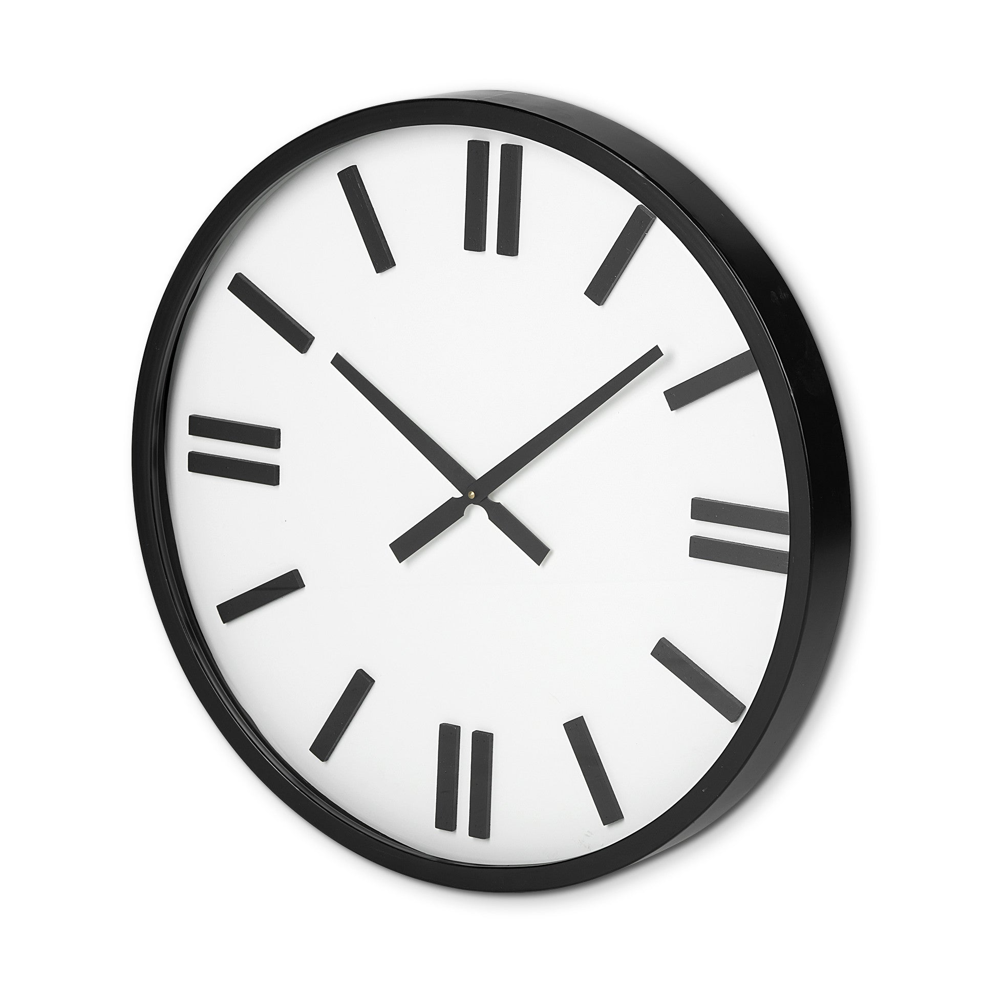 24" Round Large Modern Wall Clock With White Face And Non-Numarical Number-0