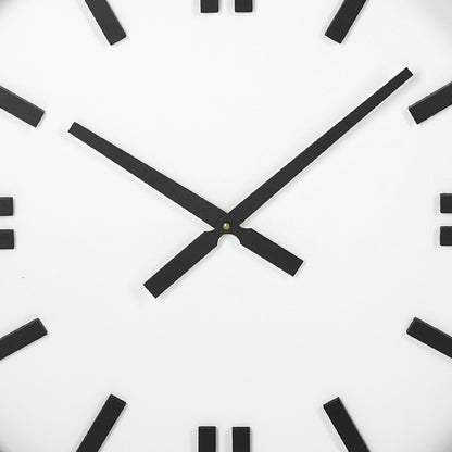 24" Round Large Modern Wall Clock With White Face And Non-Numarical Number-2