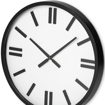 24" Round Large Modern Wall Clock With White Face And Non-Numarical Number-3