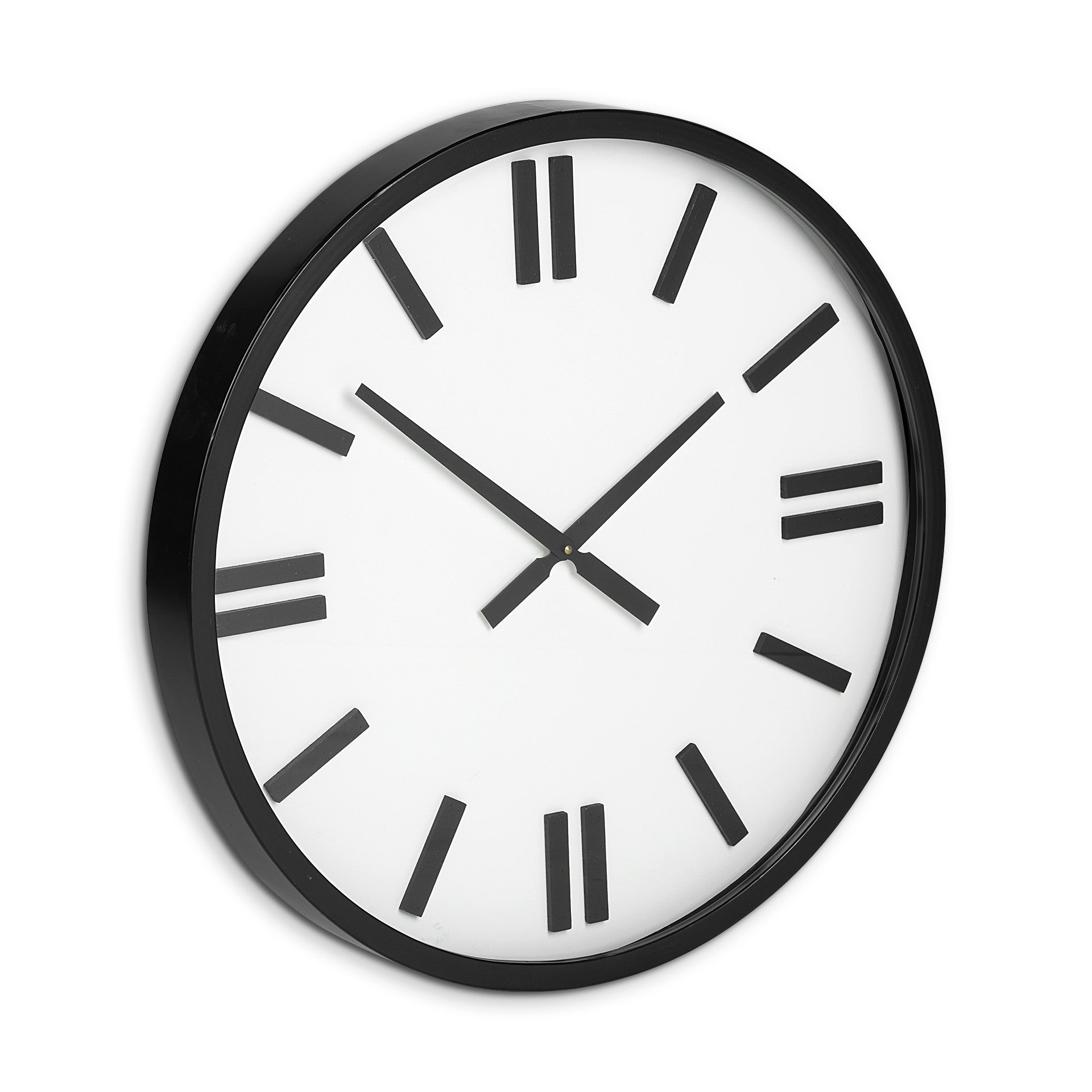 24" Round Large Modern Wall Clock With White Face And Non-Numarical Number-4