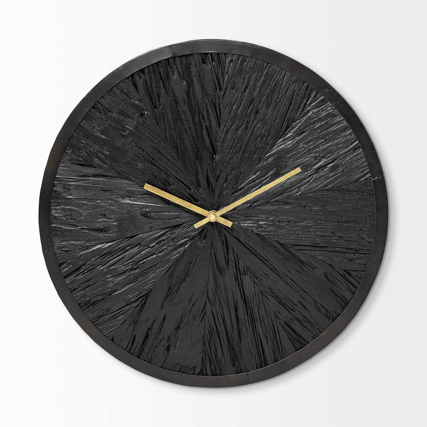 16.5" Round Large Black Modern Wall Clock-0