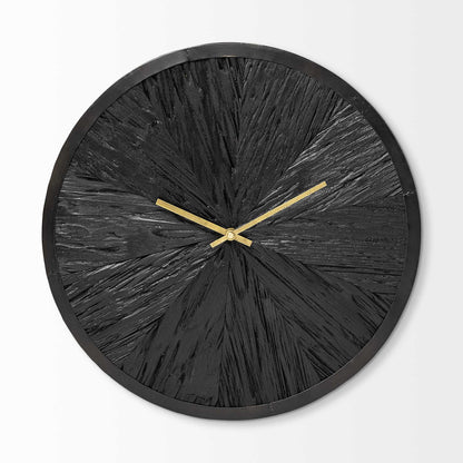 16.5" Round Large Black Modern Wall Clock-0