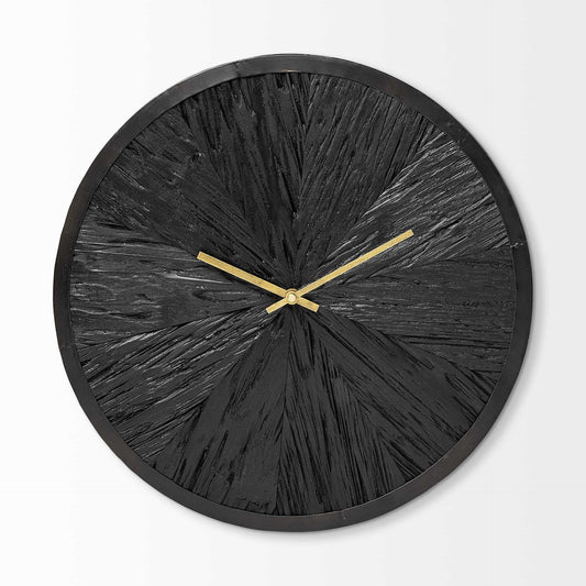 16.5" Round Large Black Modern Wall Clock-0
