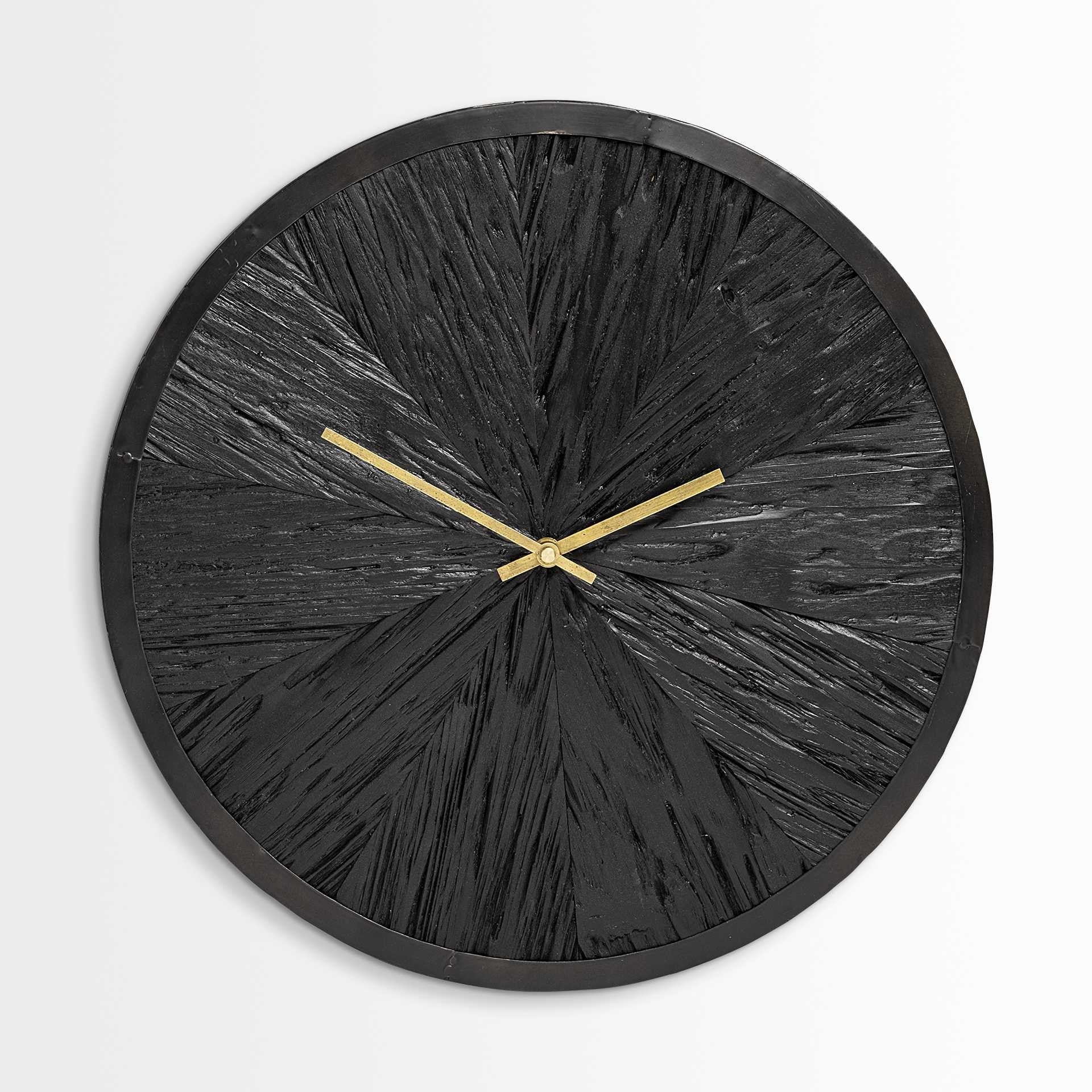 16.5" Round Large Black Modern Wall Clock-1