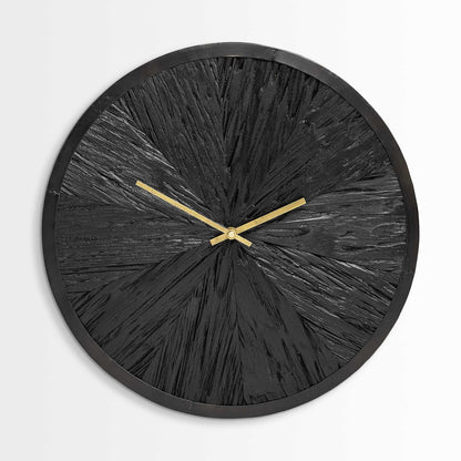 16.5" Round Large Black Modern Wall Clock-1
