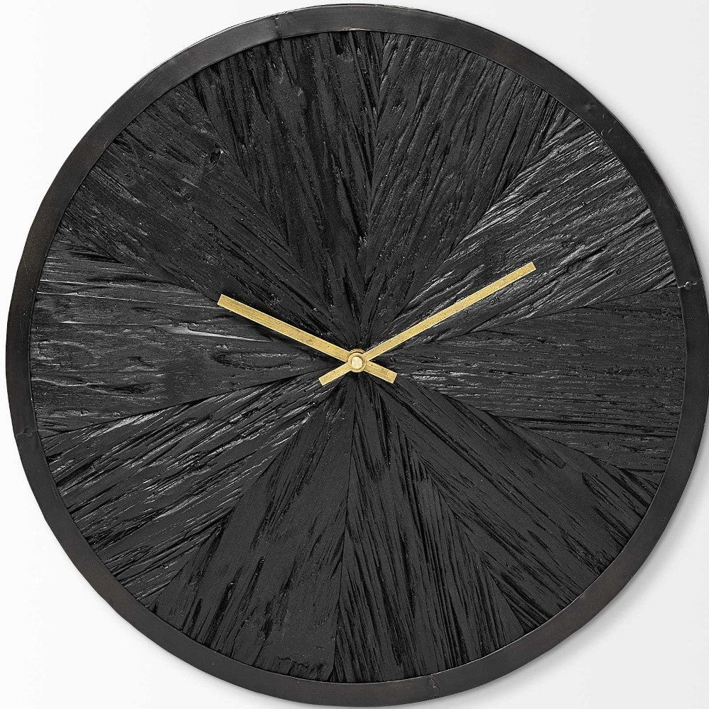 16.5" Round Large Black Modern Wall Clock-2
